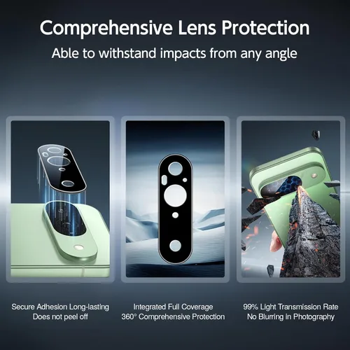 Vista 4 de SMARTDEVIL - Protector de pantalla de vidrio templado para Google Pixel 9 (3+1 unidades) Camera Lens Protector , FingerPrint Reader Compatible