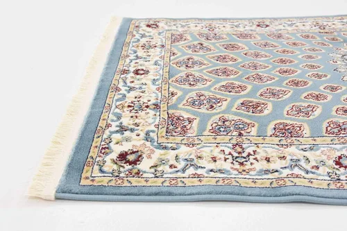 Vista 9 de Unique Loom Narenj Collection - Alfombra clásica con diseño de medallón texturizado tradicional, 3 x 5 pies, 1 pulgada, rectangular, color Azul