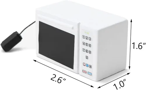 Vista 7 de Accesorios en miniatura para casa de muñecas, horno microondas, mini cocina, mueble, electrodoméstico, modelo de casa en miniatura 1:12, decoración