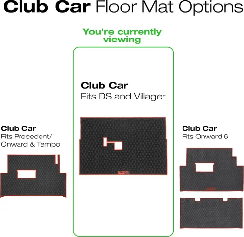 Vista 2 de Xtreme Mats Club Car DS - Tapete para carrito de golf, cobertura completa, para modelos Club Car DS (1982-2013) y Villager (1982-2018), color negro