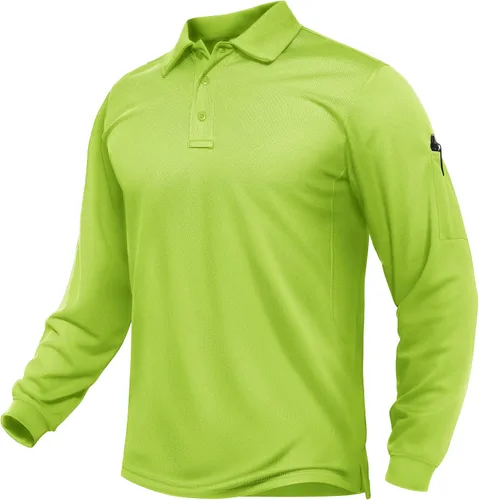 Vista 25 de TACVASEN - Camisas polo de manga larga para hombre de secado rápido, tácticas, para golf, con cuello, ligeras, transpirables, que absorben