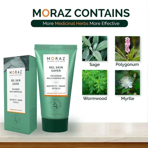 Vista 4 de Moraz Skin Saver - Gel curativo de hierbas para reparación de la piel y cuidado de heridas, hidratante multiusos de primeros auxilios para piel