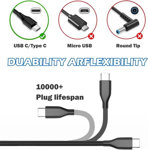 Vista 2 de Reemplazo del cargador para laptop de 65 W para HP
