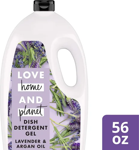 Vista 3 de Love Home and Planet - Detergente para lavavajillas, gel de lavanda y aceite de argán, 56 onzas
