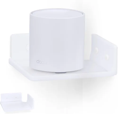 Vista 12 de BRAINWAVZ Estante flotante pequeño de 4 pulgadas, adhesivo y atornillado, para altavoces Bluetooth, cámaras, plantas, juguetes, libros y más, Blanco