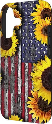 Vista 2 de American Flag with Sunflowers Case for iPhone 17