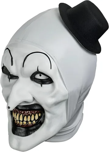 Vista 2 de Trick Or Treat Studios Terrifier 2 Art The Clown Máscara de inyección de lujo