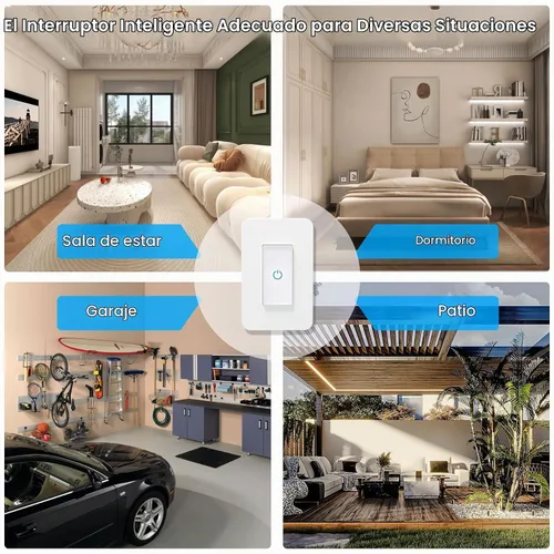 Vista 6 de Milfra Interruptor inteligente táctil - Polo único, interruptor de luz WiFi, compatible con Alexa y Asistente, requiere cable neutro, no necesita