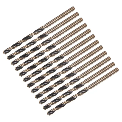Vista 43 de uxcell Brocas Jobber de 0.118 in (0,118 pulgadas) de nitruro negro y oro recubierto de titanio M2 de alta velocidad (HSS) Brocas helicoidales