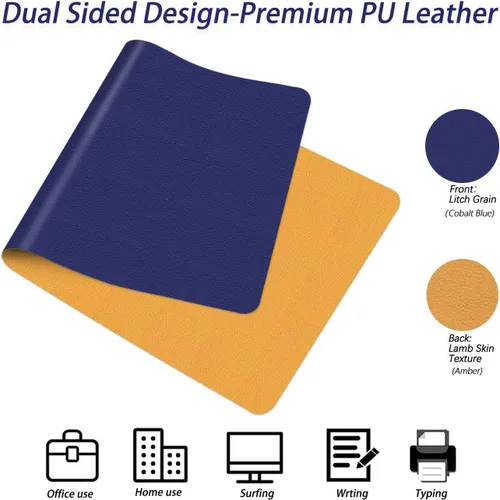 Vista 4 de Alfombrilla de escritorio para escritura, impermeable, protector de escritorio de 16 x 24 pulgadas, alfombrilla de mouse antideslizante, fácil
