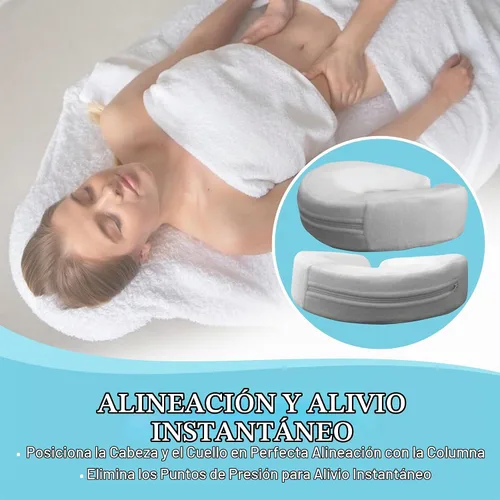 Vista 5 de NRG Mesa de masaje de espuma viscoelástica con funda de forro polar ultrasuave, almohadilla de almohada para reposacabezas que elimina los puntos