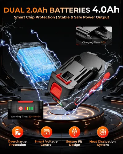 Vista 2 de UBeesize Mini motosierra inalámbrica de 8 pulgadas Tiempo de funcionamiento más largo Motor sin escobillas Diseño de mango ergonómico Fácil