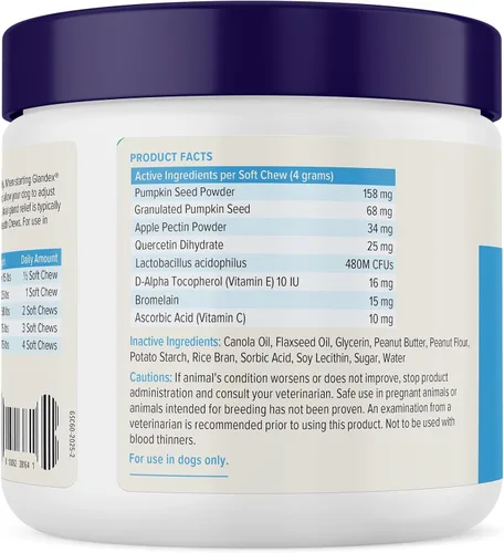 Vista 3 de Glandex - Paquete de spray antipicazón para glándulas anales y medicamentos para perros, fibra, probióticos y enzimas digestivas con hidrocortisona