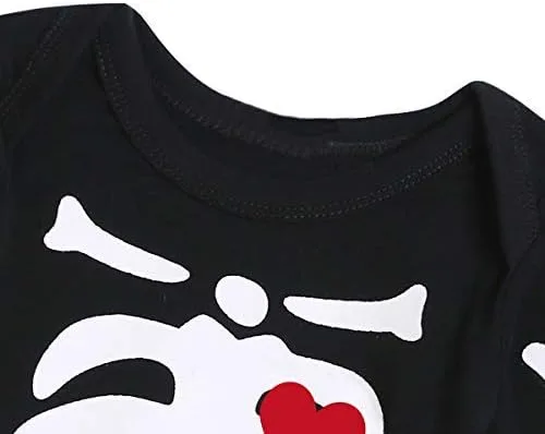 Vista 4 de Singcoco Disfraz de esqueleto de Halloween para bebés y niñas con gorro