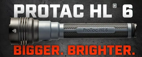 Vista 3 de Streamlight 88131 ProTac HL 6 Linterna recargable de 5,300 lúmenes, 80,000 candela, con adaptador USB de 120 V, cable Y USB-C y cordón de muñeca