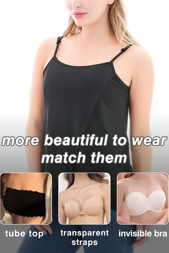 Vista 2 de PARNIXS Camisetas sin mangas para lactancia materna para mujer (paquete de 3) versión actualizada 2022