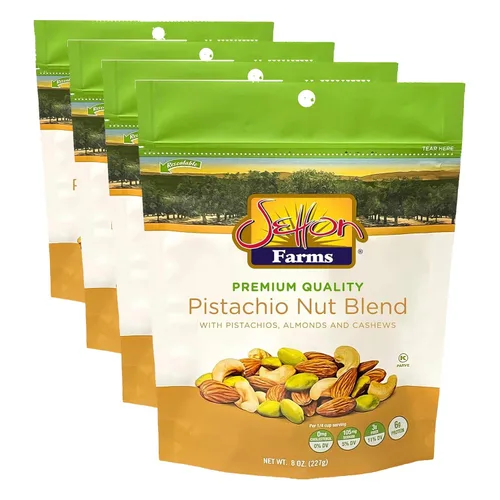 Vista 8 de Setton Farms Bolsa de mezcla de nueces de pistacho con almendras, pistachos y anacardos, bolsa resellable de 8 onzas