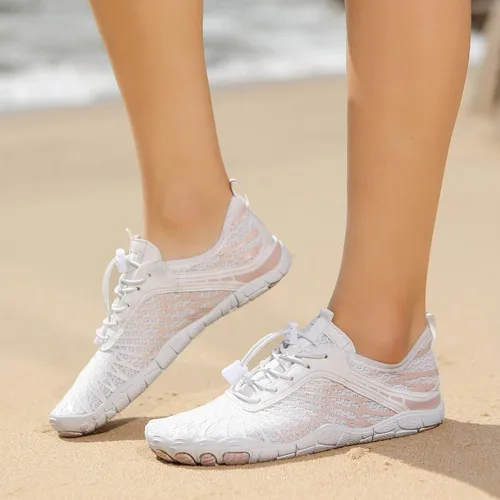 Vista 8 de GZTGZMWG Zapatos de agua para hombres y mujeres adultos, secado rápido, calcetines acuáticos descalzos para playa, natación, río, piscina, lago
