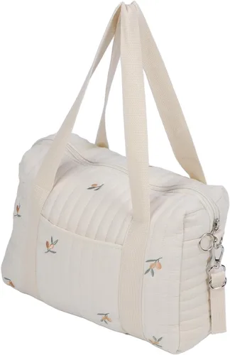 Vista 10 de Fdit Bolsa de almacenamiento para cochecito de bebé, bolsa de tela de algodón reutilizable de gran capacidad con bolsillo con cremallera