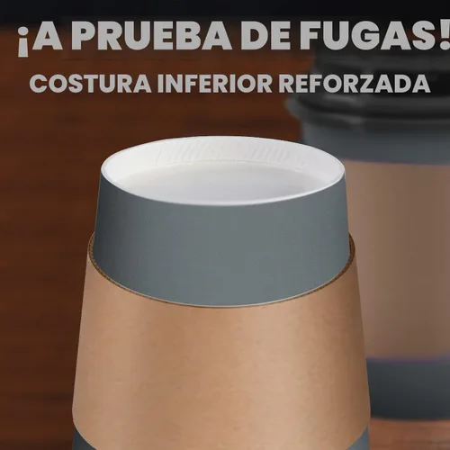 Vista 5 de Paquete de 100 tazas de café desechables de 12 onzas para llevar con tapas, fundas y pajitas, 100% biodegradables y compostables, tazas de café
