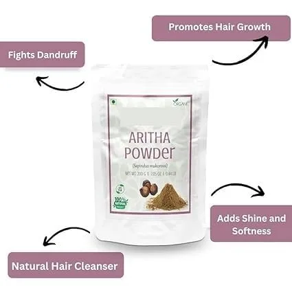 Vista 4 de Natural Aritha Powder for Hair Pack of 2 each 200gm