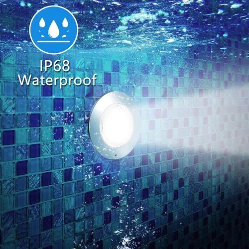 Vista 4 de Luces de piscina para piscina enterrada, 54 W, 10 pulgadas, luz LED grande multicolor para piscinas enterradas con cable de 50 pies para nicho