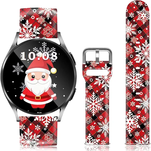 Vista 14 de Correa de reloj de 20 mm de Navidad compatible con Samsung Galaxy 6/5/5 Pro/4/4 Classic/3 (41 mm)/Active 1 y 2, tamaños 40 mm 41 mm 42 mm 44 mm 45