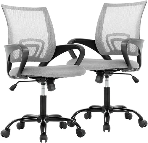 Vista 21 de Meet perfect Silla de oficina con respaldo medio, moderna silla ejecutiva de escritorio para computadora, silla giratoria con ruedas, silla