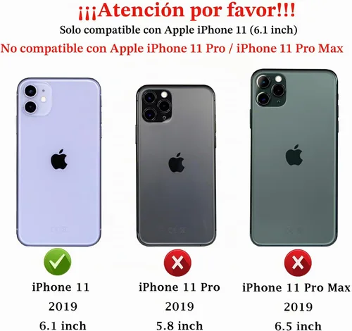 Vista 2 de MDCN Funda para iPhone 11: funda protectora de doble capa resistente para teléfono celular, a prueba de golpes, resistente, con protector