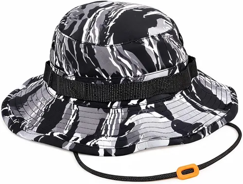 Vista 19 de Sombrero táctico Boonie Militar Sombrero Sombrero Camo Digital o Sólido Ala Ancha Sol Pesca Bush Booney Caza Headwear ACU Digital Camo