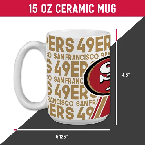 Vista 4 de Rico Industries NFL Football 15 oz White Ceramic Mug