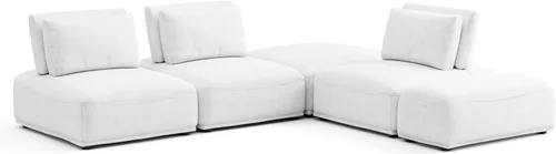 Vista 18 de Furniture of America Tatiana Modern Boucle - Sofá modular de 2 plazas con respaldo ajustable para sala de estar, oficina, combinación libre Boucle