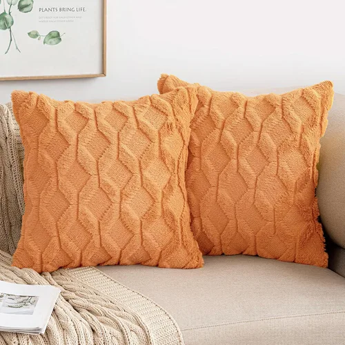 Vista 28 de MIULEE juego de 2 fundas de almohada de lana sintética, bordadas, para sillón, sofá, dormitorio, auto, fundas decorativas