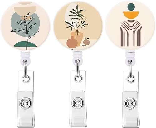 Vista 17 de Carrete retráctil para tarjetas de identificación con clip de cocodrilo resistente para nombre de enfermera, carrete decorativo para tarjetas
