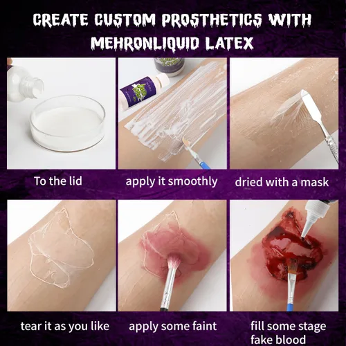 Vista 2 de Liquid Latex SFX Makeup, Light Flesh Face Paint for Scar Wound Peel, 50ml Light Fresh