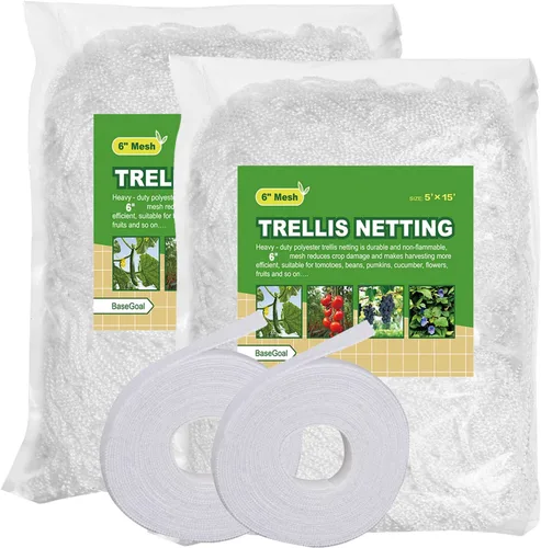 Vista 8 de BaseGoal - Red de celosía flexible para plantas de jardín, vid, cultivos, para todo tipo de clima