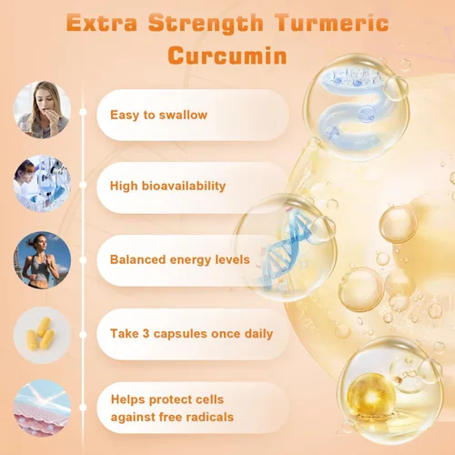 Vista 5 de Cúrcuma Curcumina 1800mg con 95% Curcuminoides y Pimienta Negra – Fórmula de Alta Absorción para Articulaciones, Inflamación y Apoyo Inmunológico