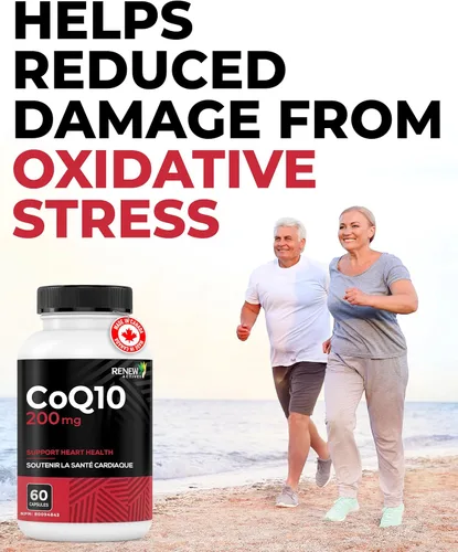 Vista 3 de Renew Actives Suplemento de ubiquinona CoQ10: 200 mg de coenzima Q10 suplementos para apoyo cardiovascular, neurológico y de salud del sistema
