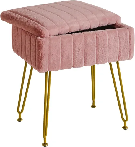 Vista 15 de IBUYKE Reposapiés de terciopelo rectangular, otomano, silla de tocador de maquillaje, mesa auxiliar, asiento de mesa de tocador, puf para sofá, Negro