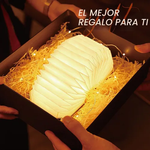 Vista 8 de Lámpara plegable del acordeón de la originalidad, regalo japonés, linterna de papel del LED Portable Wooden Table Lamp, Creative Japanese Paper