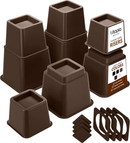 Vista 12 de Utopia Bedding - Elevadores de cama ajustables de 3, 5, 8 pulgadas - Juego de 4 elevadores de muebles resistentes para camas, sofá y escritorio