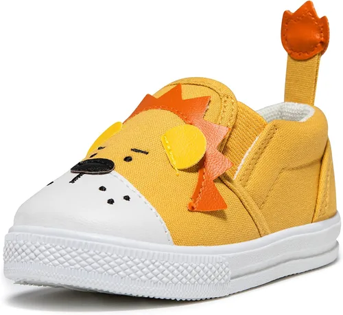 Vista 2 de HLMBB Toddler Shoes Unisex Cartoon for Baby Boys Girls Shoes Cute Animal Hard Bottom Canvas Sole Kids Running Walking Sneakers