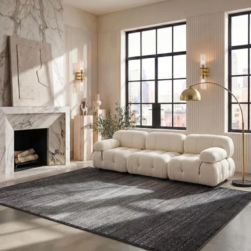 Vista 41 de SAFAVIEH Adirondack Collection - Alfombra decorativa, 2 pies 6 pulgadas x 4 pies, color negro y gris, diseño moderno, no desprende pelusa y de fácil