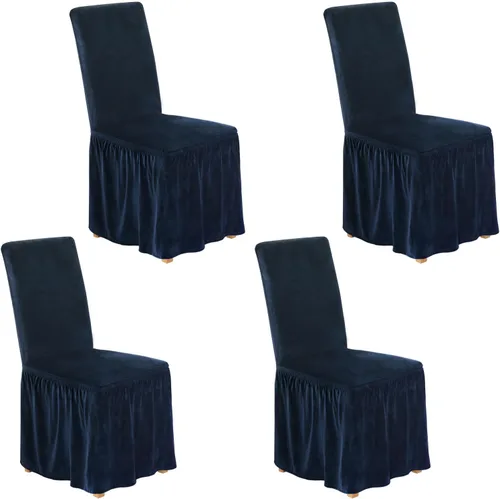 Vista 43 de NICEEC Fundas de silla de elastano para sillas de comedor, juego de 2 fundas de silla de comedor extraíbles con falda, fundas para sillas Parson