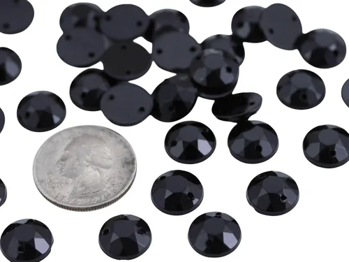 Vista 5 de Allstarco Cuentas de diamantes de imitación para coser con parte trasera plana de 0.472 in para manualidades, gemas redondas de plástico acrílico