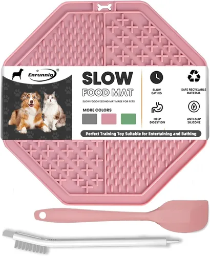 Vista 8 de Tapete para lamer gatos, 3 piezas. Tapete para lamer lentos en forma de pez, tapete antideslizante para lamer con ventosas para reducir el 3