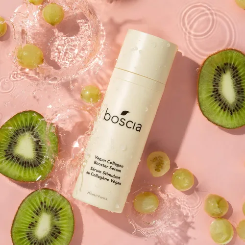Vista 4 de boscia Suero de colágeno vegano potenciador, vegano, libre de crueldad, natural y limpio, suero de colágeno para antienvejecimiento, para todo tipo
