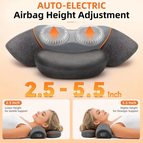Vista 3 de Almohada masajeadora de cuello inalámbrica 3 en 1 con calor, vibración
