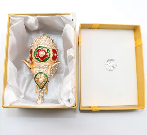 Vista 6 de Waltz&F Pintado a mano esmaltado rojo amor corazón elefante decorativo con bisagras joyería animal baratija caja única decoración del hogar