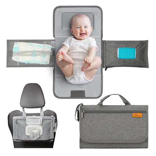 Vista 16 de Kopi Baby Cambiador de pañales portátil, bolsillo de toallitas, flechas